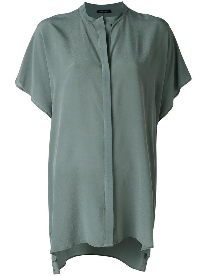 Roberto Collina Boxy Shirt, Women's, Size: Xs, Green, Silk