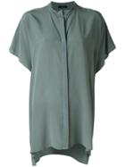 Roberto Collina Boxy Shirt, Women's, Size: Xs, Green, Silk