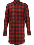 Ann Demeulemeester Checked Back Shirt, Men's, Size: Small, Red, Wool