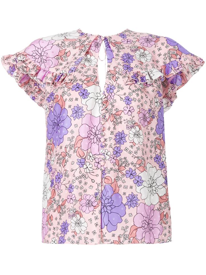 Magda Butrym Floral Print Blouse - Pink & Purple