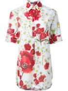 Dolce & Gabbana Daisy And Poppy Print Shirt, Women's, Size: 44, White, Cotton