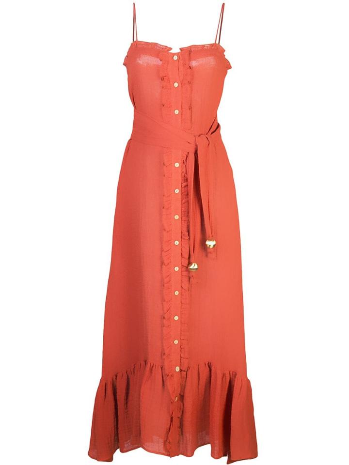 Lisa Marie Fernandez Front Button Maxi Dress - Red