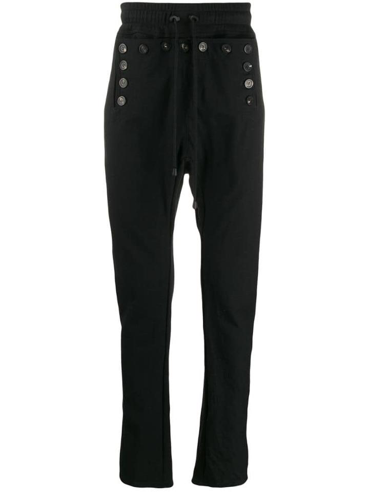Di Liborio Button Detail Track Trousers - Black