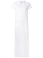 Aspesi - Notched Neckline Dress - Women - Linen/flax - 40, White, Linen/flax