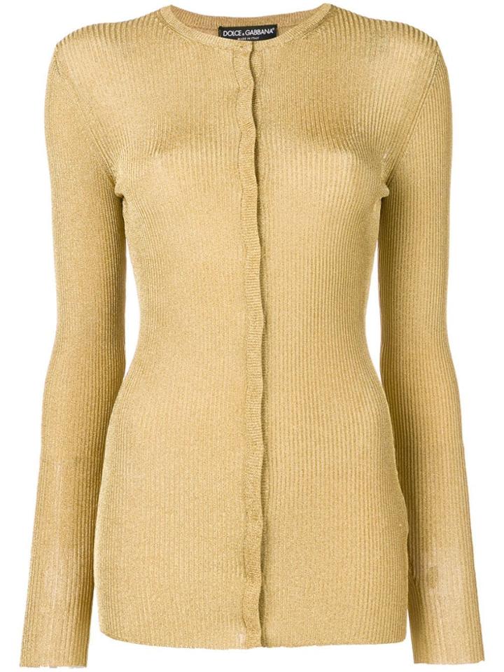 Dolce & Gabbana Ribbed Cardigan - Gold