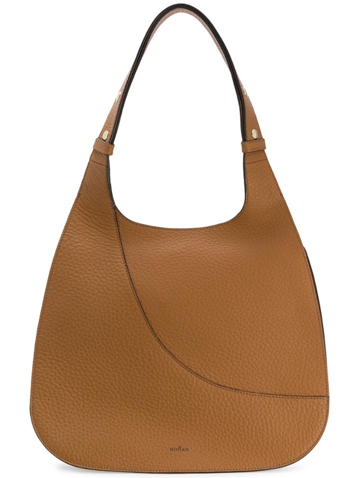 Hogan Studded Strap Tote Bag - Brown