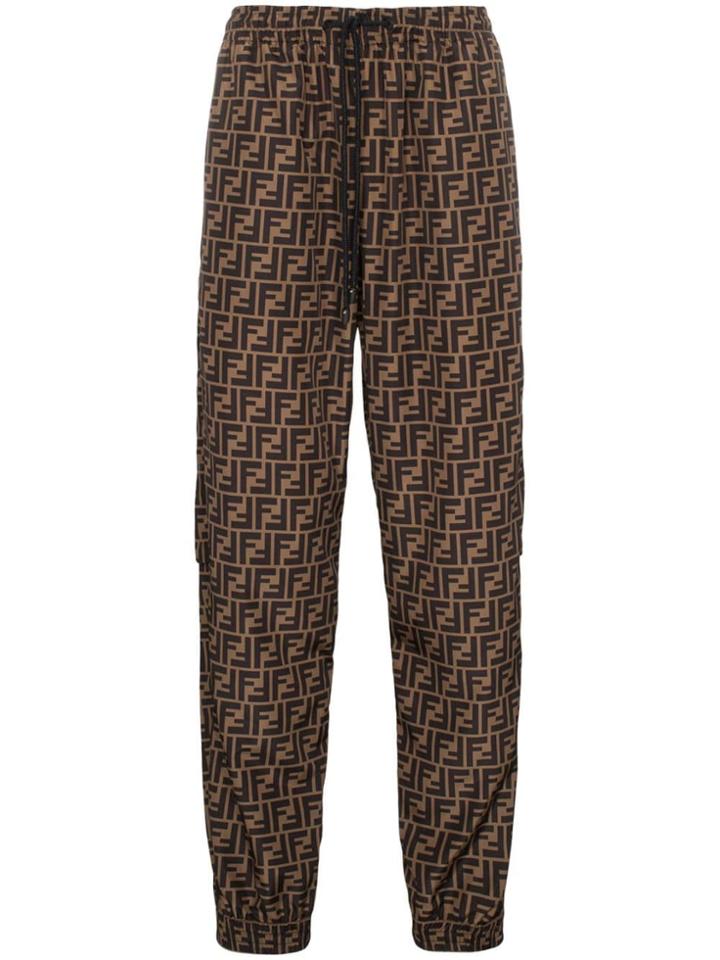 Fendi Ff Logo Track Pants - Green