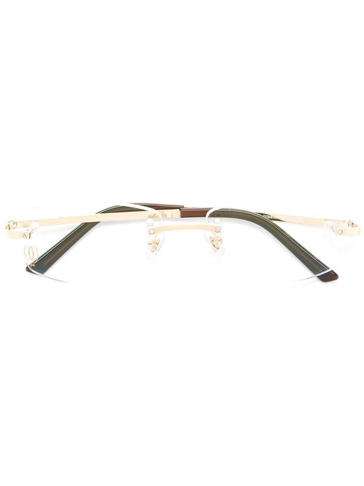 Cartier 'santos De Cartier' Optical Glasses, Grey, Acetate/titanium/platinum