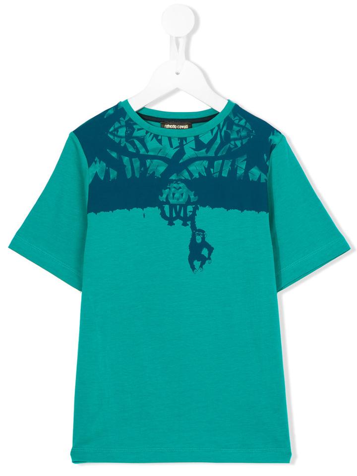 Roberto Cavalli Kids - Printed T-shirt - Kids - Cotton/spandex/elastane - 10 Yrs, Green