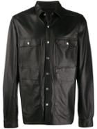 Rick Owens Leather Shirt Jacket - Brown