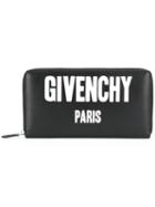 Givenchy Logo Print Zipped Purse, Women's, Black, Calf Leather