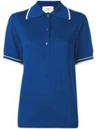 Ports 1961 Stripe Detail Polo Jumper - Blue