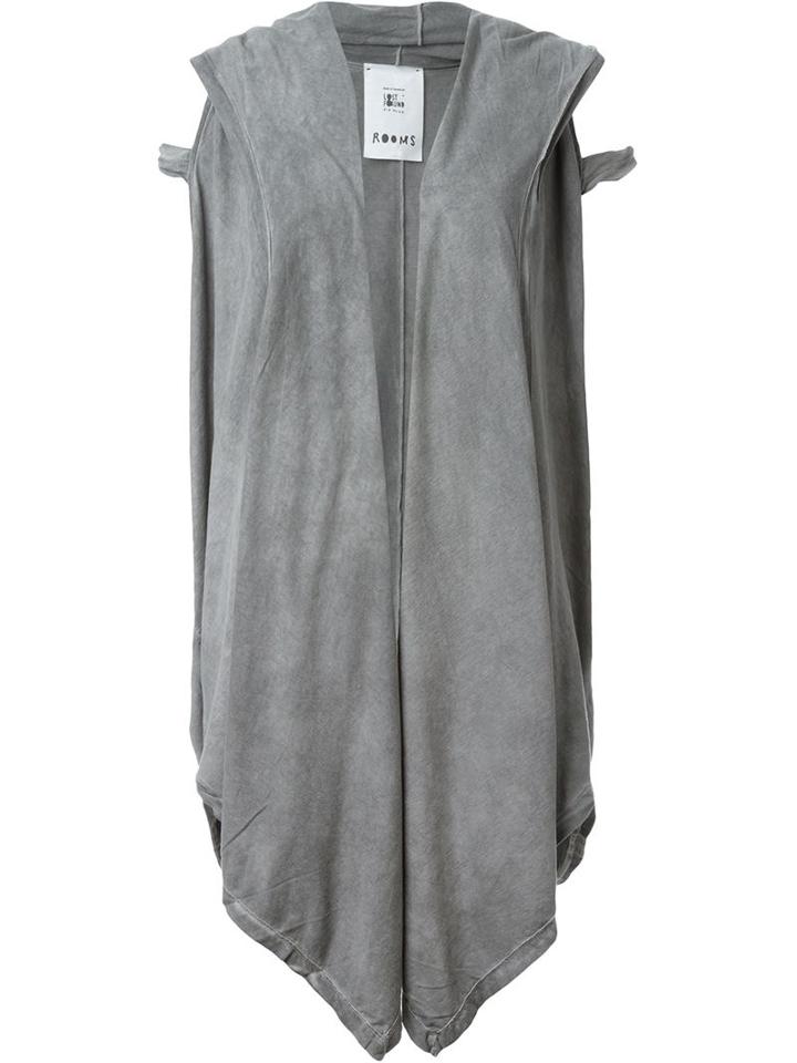 Lost & Found Ria Dunn Hooded Sleeveless Cardigan Coat, Women's, Size: S, Grey, Cotton