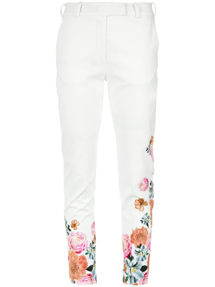 Isolda Floral Print Trousers - White