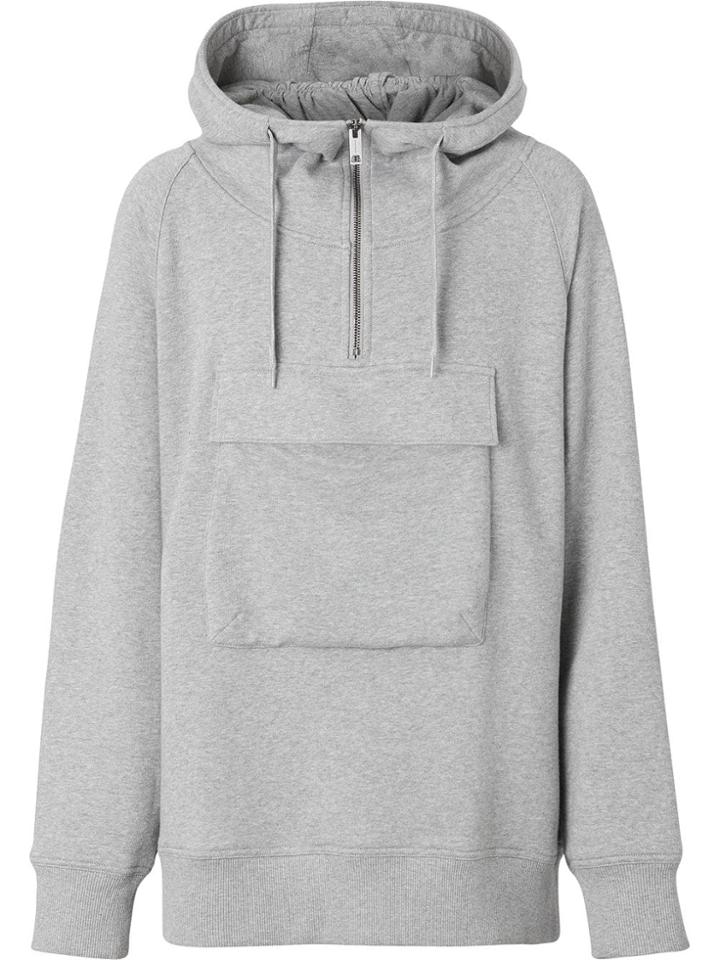 Burberry Horseferry Print Cotton Hoodie - Grey