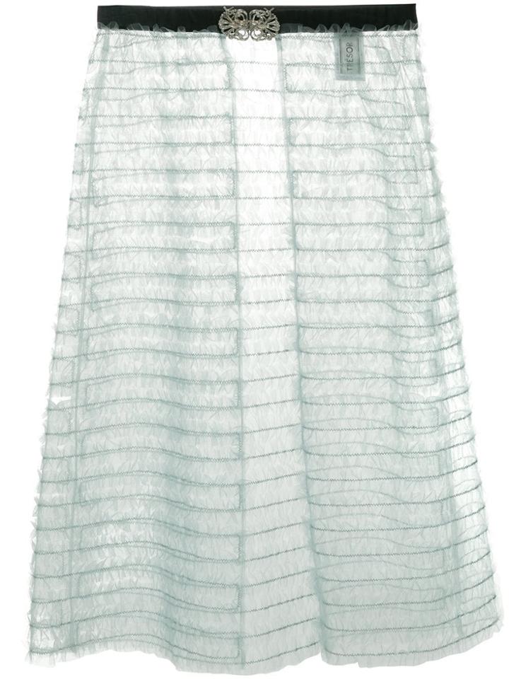 Tu Es Mon Trésor Sheer Apron Layered Skirt - Blue