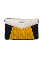 Miu Miu Quilted Contrast Clutch Bag - Yellow & Orange