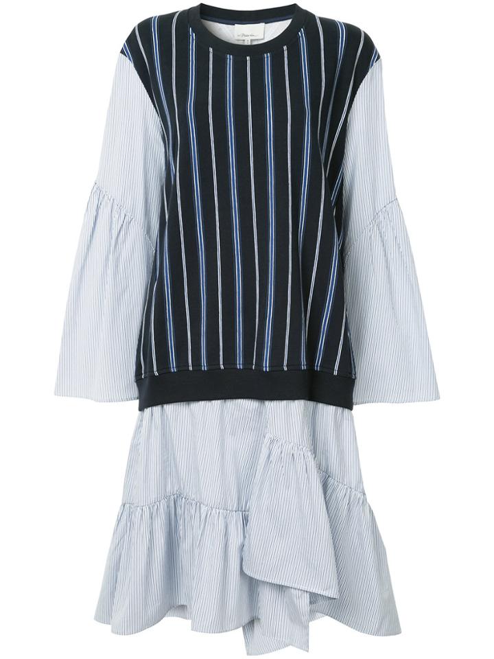 3.1 Phillip Lim Combo French Terry Dress - Blue