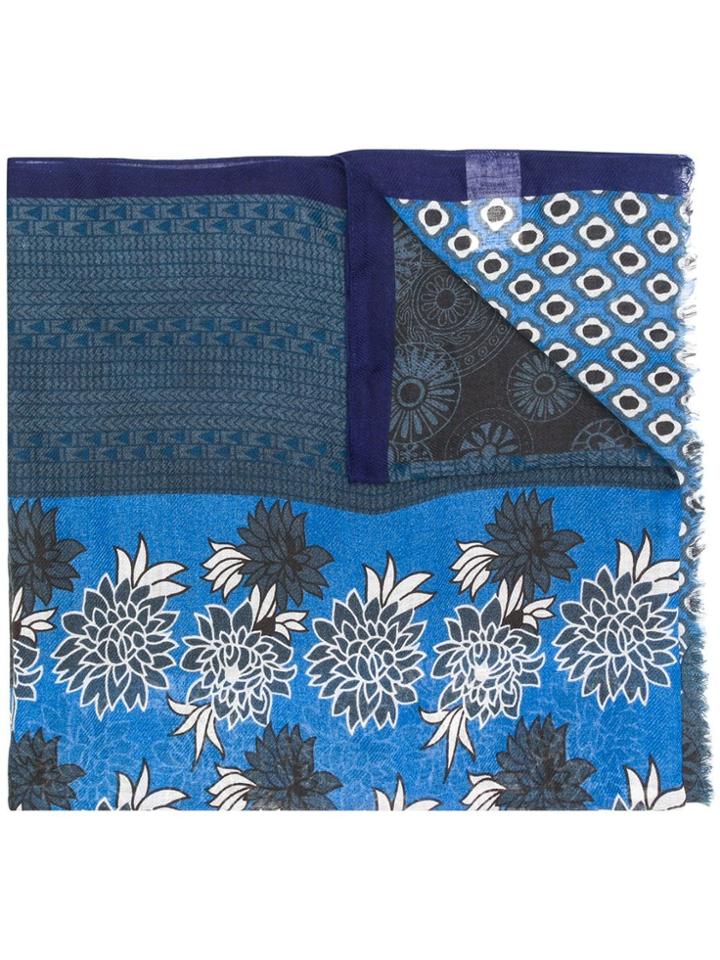Manuel Ritz Mixed Pattern Scarf - Blue