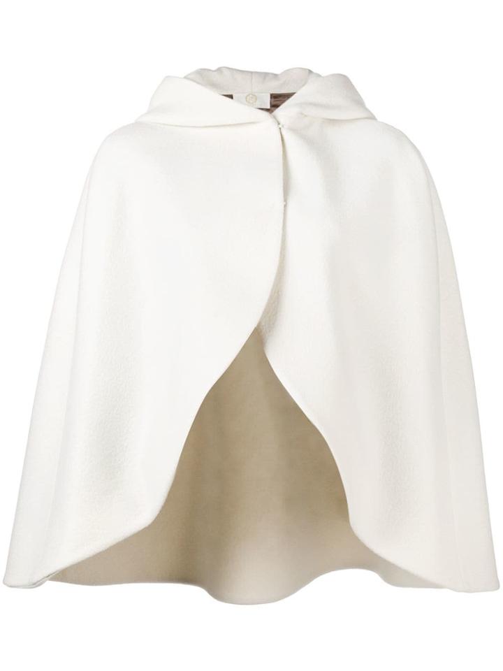 Sara Battaglia Hooded Cape - White