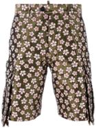 Dsquared2 Jacquard Flower Shorts, Men's, Size: 50, Green, Polyamide/polyester