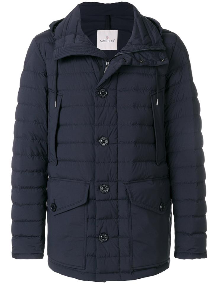 Moncler Button-down Padded Jacket - Blue