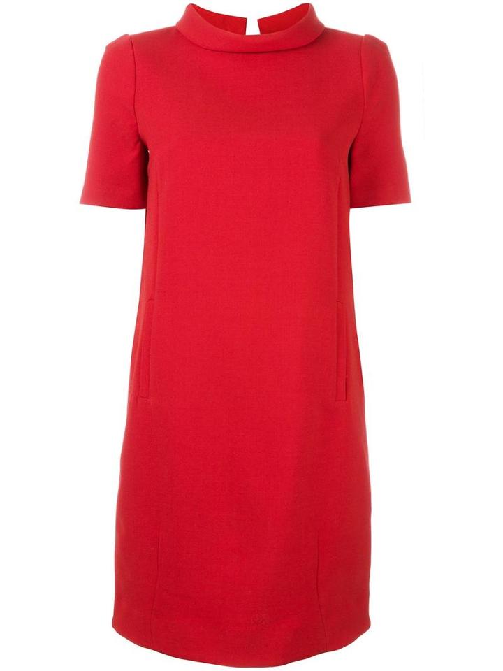 Twin-set Roll Neck Shift Dress, Women's, Size: Small, Red, Polyester/spandex/elastane/wool