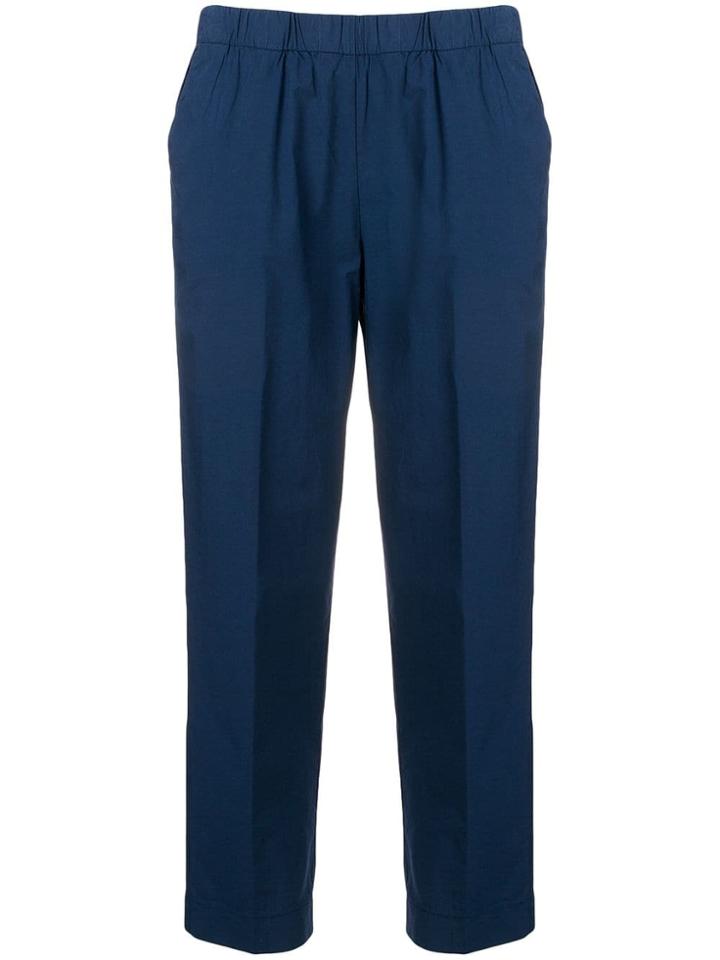 Kiltie Cropped Tailored Trousers - Blue