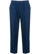 Kiltie Cropped Tailored Trousers - Blue