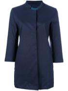 Herno Button Up Coat, Women's, Size: 42, Blue, Cotton/polyurethane/polyester