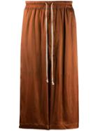 Rick Owens Crinkled Satin Shorts - Brown