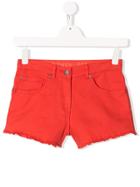 Stella Mccartney Kids Teen High Waist Denim Shorts - Red