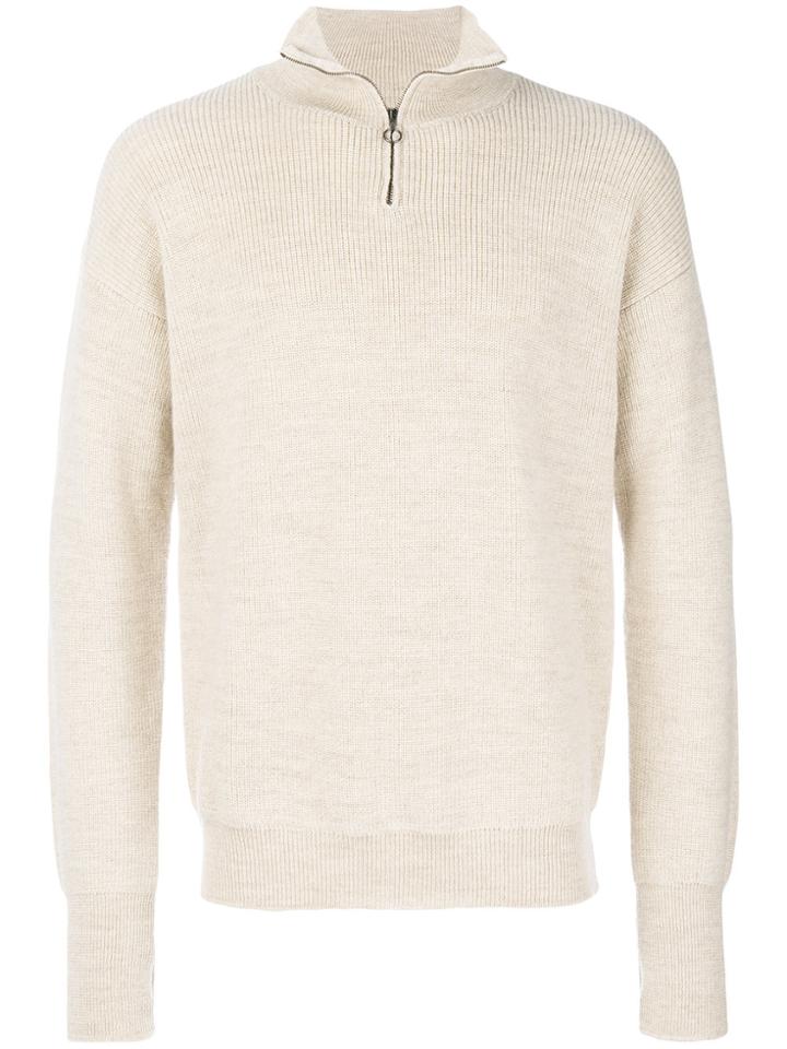 Roberto Collina Zip Collar Jumper - Nude & Neutrals