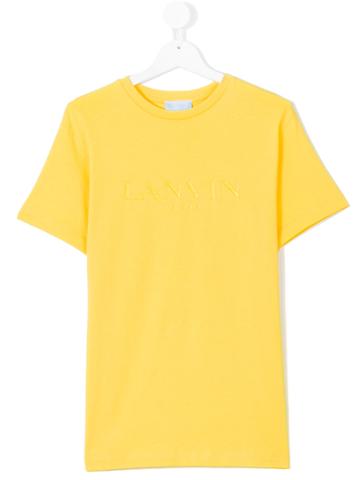 Lanvin Petite Logo Embroidered T-shirt - Yellow & Orange