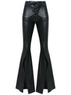 Andrea Bogosian - Wide Leg Trousers - Women - Leather/polyamide/spandex/elastane - P, Black, Leather/polyamide/spandex/elastane