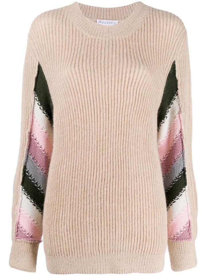 Jw Anderson Striped Detail Knitted Sweater - Neutrals