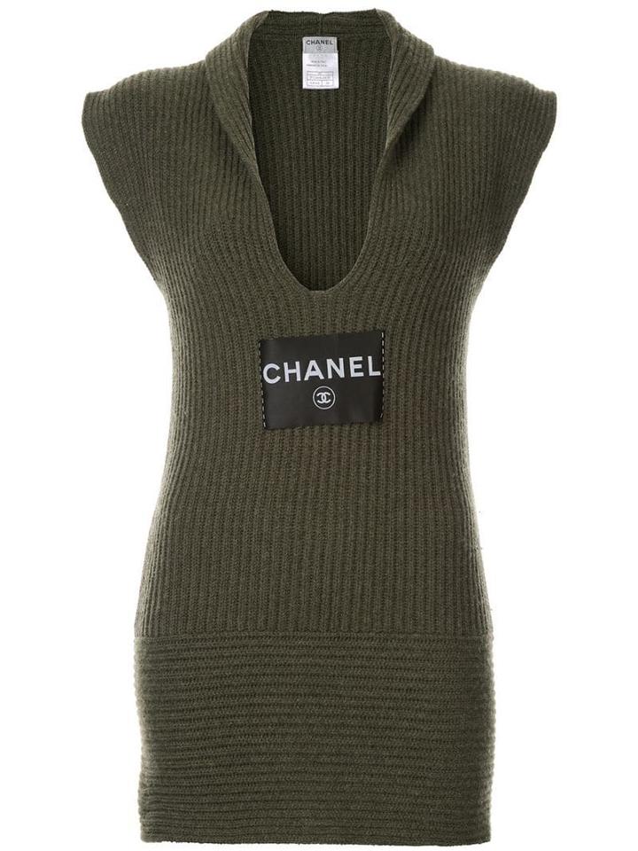 Chanel Pre-owned Rib Knit Sleeveless Dress - Green