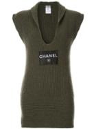 Chanel Pre-owned Rib Knit Sleeveless Dress - Green