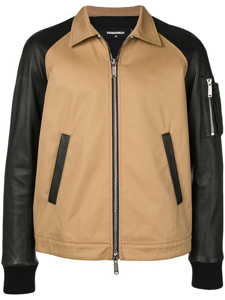 Dsquared2 Contrast Shirt Jacket - Nude & Neutrals