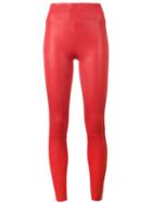 Sprwmn Red Leather High-waisted Leggings