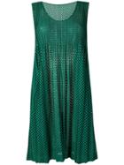 Pleats Please By Issey Miyake Printed Sleeveless Dress - Green