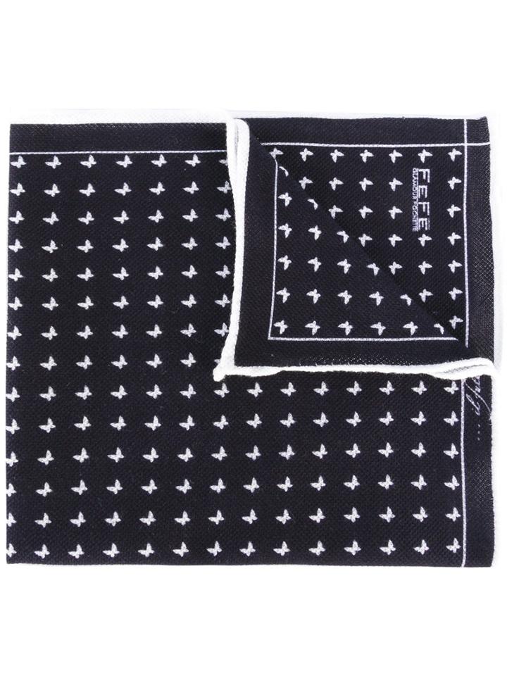 Fefè - Dots Print Pocket Square - Unisex - Cotton - One Size, Blue, Cotton