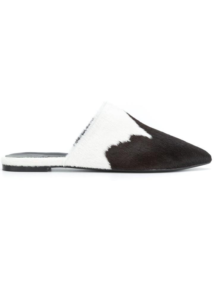 Marques'almeida Calf Hair Slippers - Black