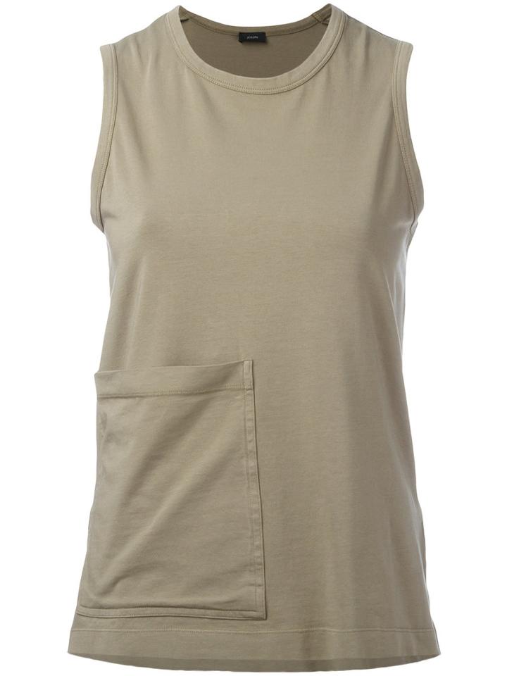 Joseph - Pocket Detail Tank Top - Women - Cotton/spandex/elastane - L, Green, Cotton/spandex/elastane