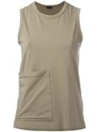 Joseph - Pocket Detail Tank Top - Women - Cotton/spandex/elastane - L, Green, Cotton/spandex/elastane