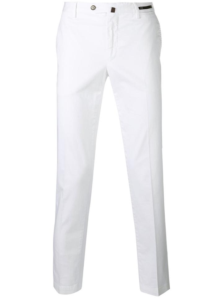 Pt01 Skinny Cropped Trousers, Men's, Size: 54, White, Cotton/spandex/elastane