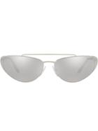 Prada Eyewear Oval Shaped Sunglasses - Metallic