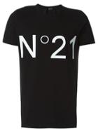 No21 Logo Print T-shirt, Men's, Size: Small, Black, Cotton