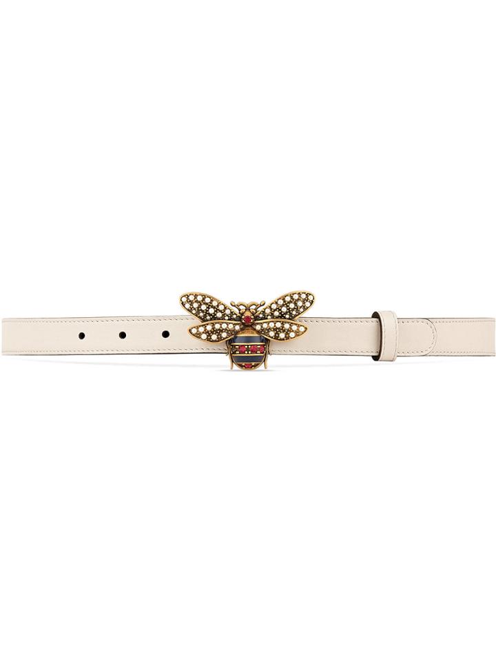 Gucci Queen Margaret Leather Belt - White