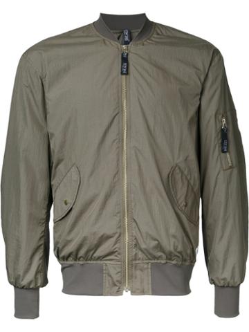 Factotum Zip Up Bomber Jacket, Men's, Size: 46, Green, Nylon